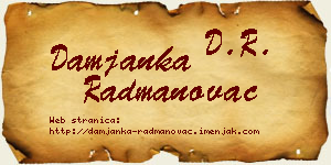 Damjanka Radmanovac vizit kartica